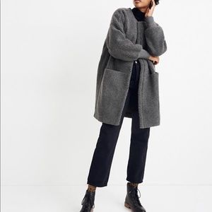 Madewell Gray Bonded Cocoon Coat